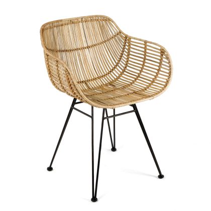 Chair 55x53x73 Metal/Natural Wicker
