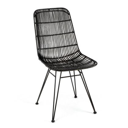 Chair 57x45x88 Metal/Wicker Black