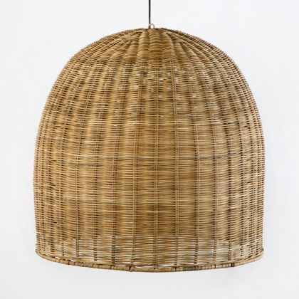 Lámpara De Techo Vintage Mimbre Natural, 60 Cm