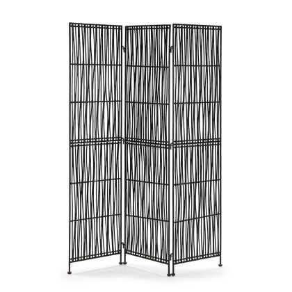 Screen 140x2x178 Black Wicker/Black Metal
