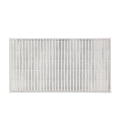 Cabecero nórdico en mimbre y metal blanco.