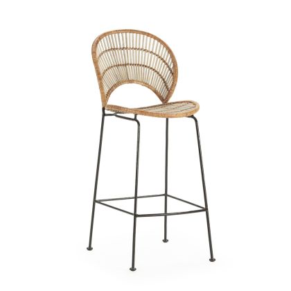 Taburete Alto Metal/Mimbre