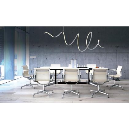 Lámpara De Techo Diseño Moderno Espiral Plata, 120 cm 