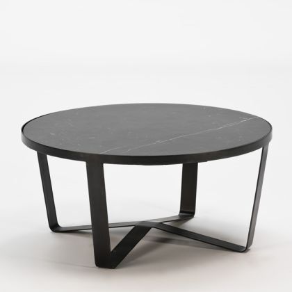 Mesa De Centro Redonda diseño Moderno, Mármol Negro 85 Cm