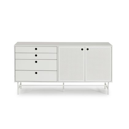 Aparador Blanco 2 Puertas 4 Cajones Moderno