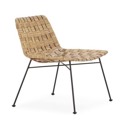 Sillón 62,50x65,50x70,50 Metal/Mimbre -- Negro/Natural