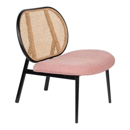 Sillón Tejido Ratán Madera Rosa Natural, 70 Cm