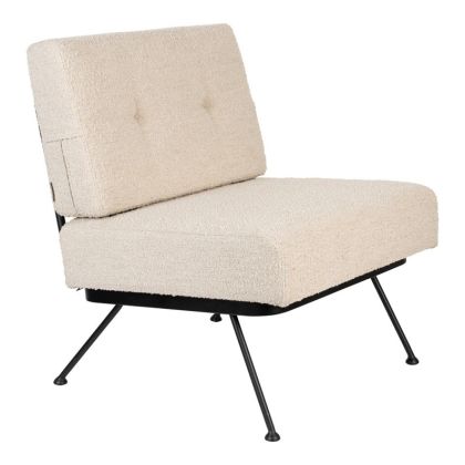 Sillón Bowie Tejido Acero Blanco Negro
