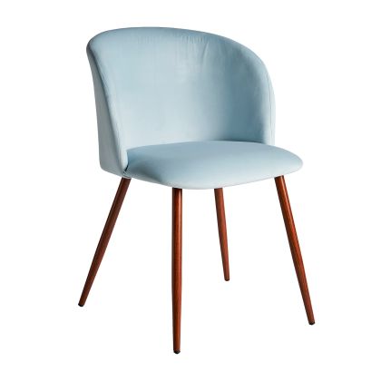 Lula Velvet Chair MDF Blue, 75 Cm