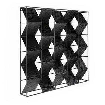 Escultura Mural Metal Negro, 76 cm