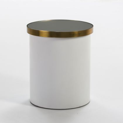 Mesa auxiliar de Diseño Mid century Metal Blanco Oro, 43 Cm