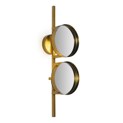 Wall Lamp 18x15x64 Mirror/Gold Metal