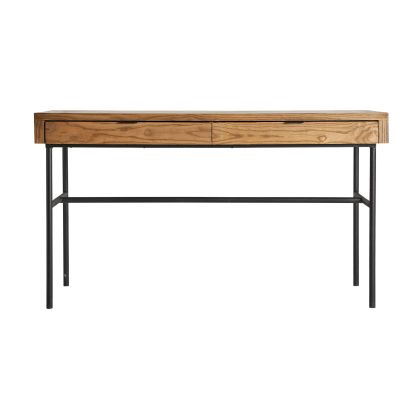 Escritorio Olmo 2 Cajones Estructura Hierro Negro, 140 Cm