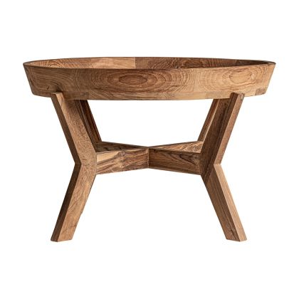 Mesa Auxiliar Madera Teka Circular Tonos Marrón, 71 Cm