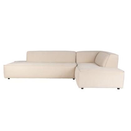 Sofá con ChaiseLongue Derecho 3 plazas Fat Freddy Rib Estilo Nórdico Tejido Beige Madera Pino, 308 Cm