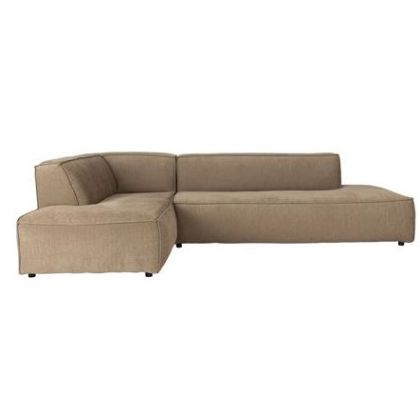Sofá con ChaiseLongue Izquierdo 3 plazas Fat Freddy Rib Estilo Nórdico Tejido Caramelo Madera Pino, 308 Cm