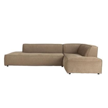 Sofá con ChaiseLongue Derecho 3 plazas Fat Freddy Rib Estilo Nórdico Tejido Caramelo Madera Pino, 308 Cm