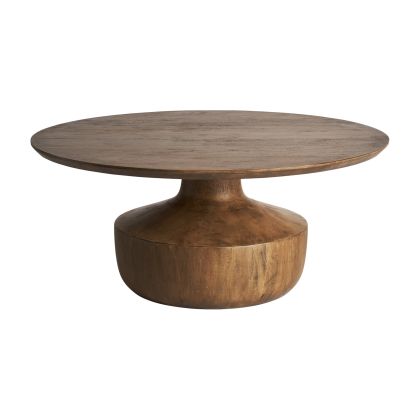 Mesa Centro Mango Tonos Marrón Redonda, 90 Cm