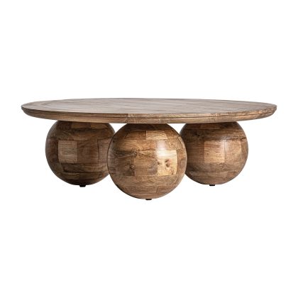 Mesa Centro Madera Mango Redonda, 96 Cm