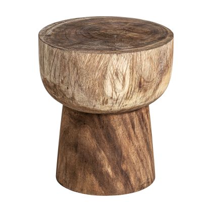 Natural Wood Round Side Table, 46 Cm Natural Wood Round Side Table, 46 Cm