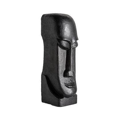 Black cement face sculpture