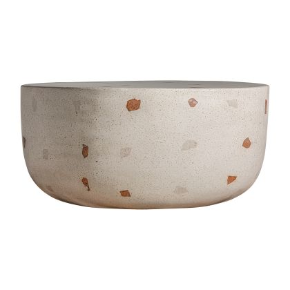 Massa White Terrazzo Coffee Table, 90 cm