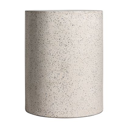 Cylindrical White Terrazzo Side Table, 50 Cm Cylindrical White Terrazzo Side Table, 50 Cm