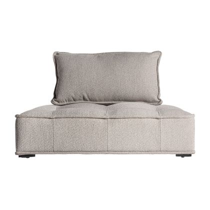 Sofá Madera pino Tejido Gris Jaspeado 2 Plazas, 120 Cm