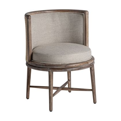 Silla Madera Tonos Marrón Tejido Blanco Roto, 78 Cm