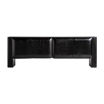 Mueble TV Kordel Estilo Vintage Madera Mango Color Negro, 161 Cm