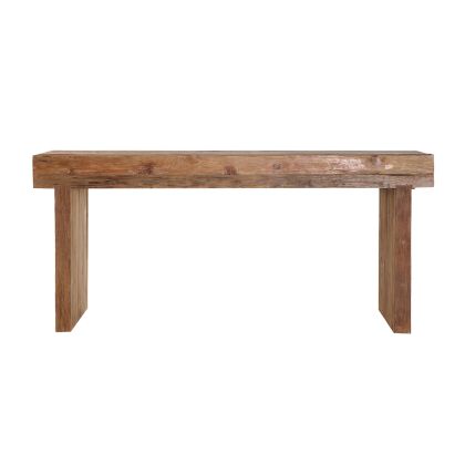 Consola Madera Reciclada Tonos Marrón Rectangular, 180 Cm