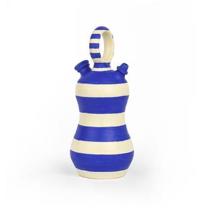 ACCESORIOS BOTIJO ​​15X15X31 ARCILLA BLANCO ROTO / AZUL