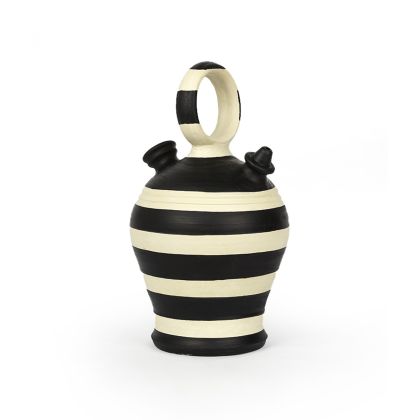 ACCESORIOS  BOTIJO 19x19x35 ARCILLA BLANCO ROTO / NEGRO