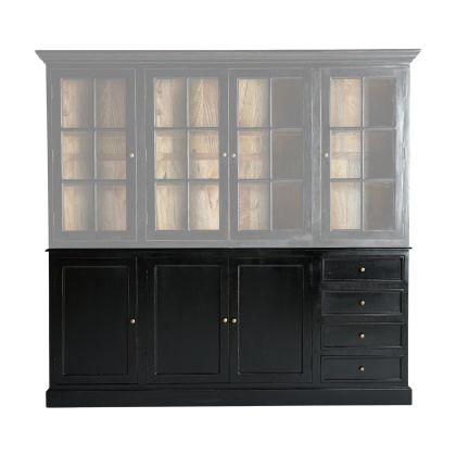 Aparador Zenica Modular Madera Mango Vidrio Negro, 212 Cm