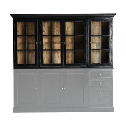 Vitrina Modular Mango Negro Cristal, 218 Cm