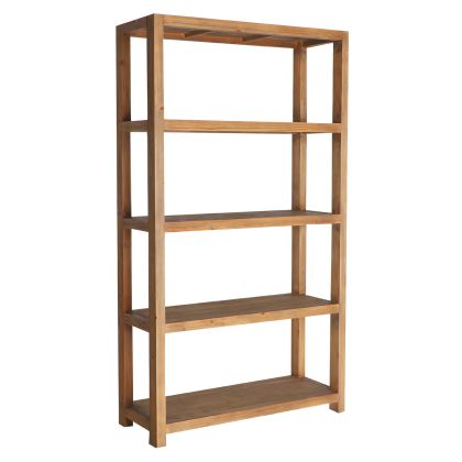 Librería Madera Reciclada Natural 4 Estantes, 206 Cm