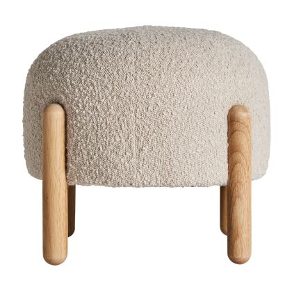 Taburete bats madera lana bouclé beige