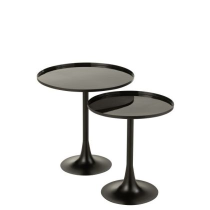 Set 2 Mesas Auxiliares Estilo Art Decó Diseño Moderno, 51 Cm