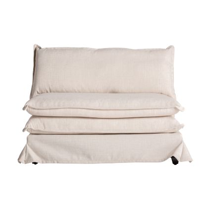 Sillón Pino Tapizado Tejido Blanco Salón, 115 Cm