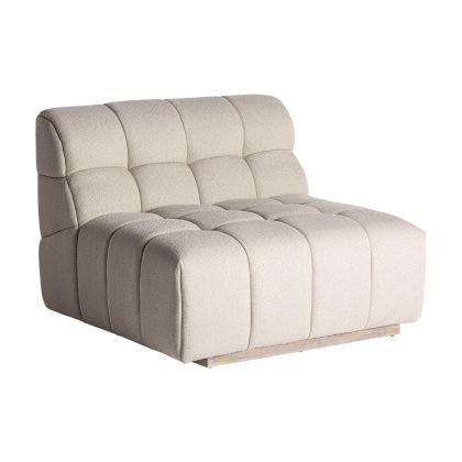 Sofá Modular Pino Marrón Tejido Blanco Roto, 95 Cm