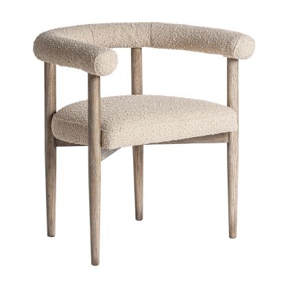 Silla Madera Natural Tejido Beige Respaldo, 69 Cm