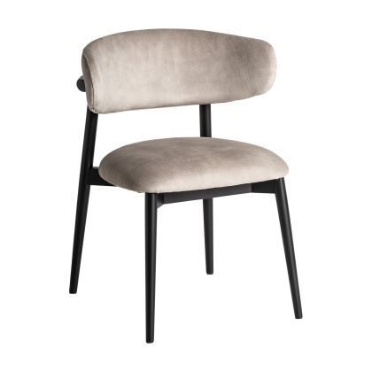 Silla Metal Negro Tejido Beige Home, 79 Cm