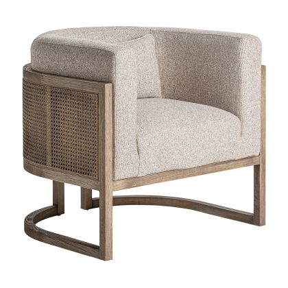 Sillón Madera Fresno 76X84X73 Natural Ratán Tejido Beige