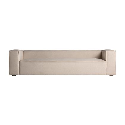 Sofá Madera Lino Blanco Roto 5 Plazas, 280 Cm