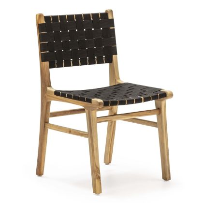 Silla 50X56X87 Madera/Tejido Nylon Natural/Negro