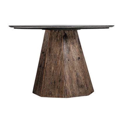Mesa Comedor Mármol Negro Madera, 120 Cm