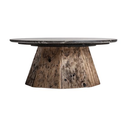 Mesa centro Mármol Madera Envejecida, 80 Cm