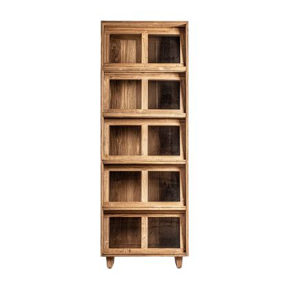 Vitrina Madera Teka Cristal Natural 46X85X211 5 Estantes