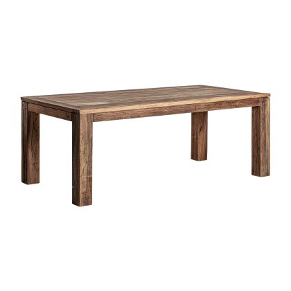 Mesa Comedor Madera Recuperada Rectangular Tonos Marón, 200 Cm