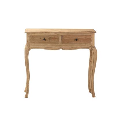 Consola 2 Cajones Madera Mindi Marrón, 85x30x80 Cm